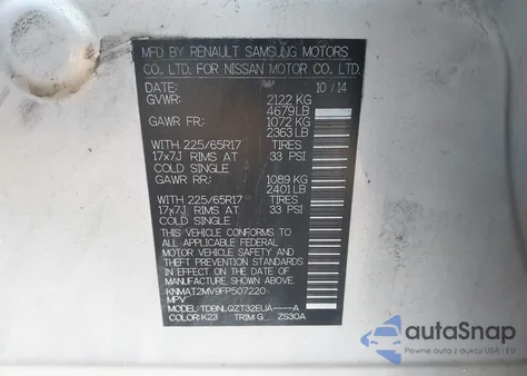 2015 Nissan Rogue Sv z USA, uszkodzony, nr VIN KNMAT2MV9FP507220